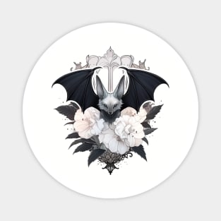 Gothic Floral Cute Bat Magnet
